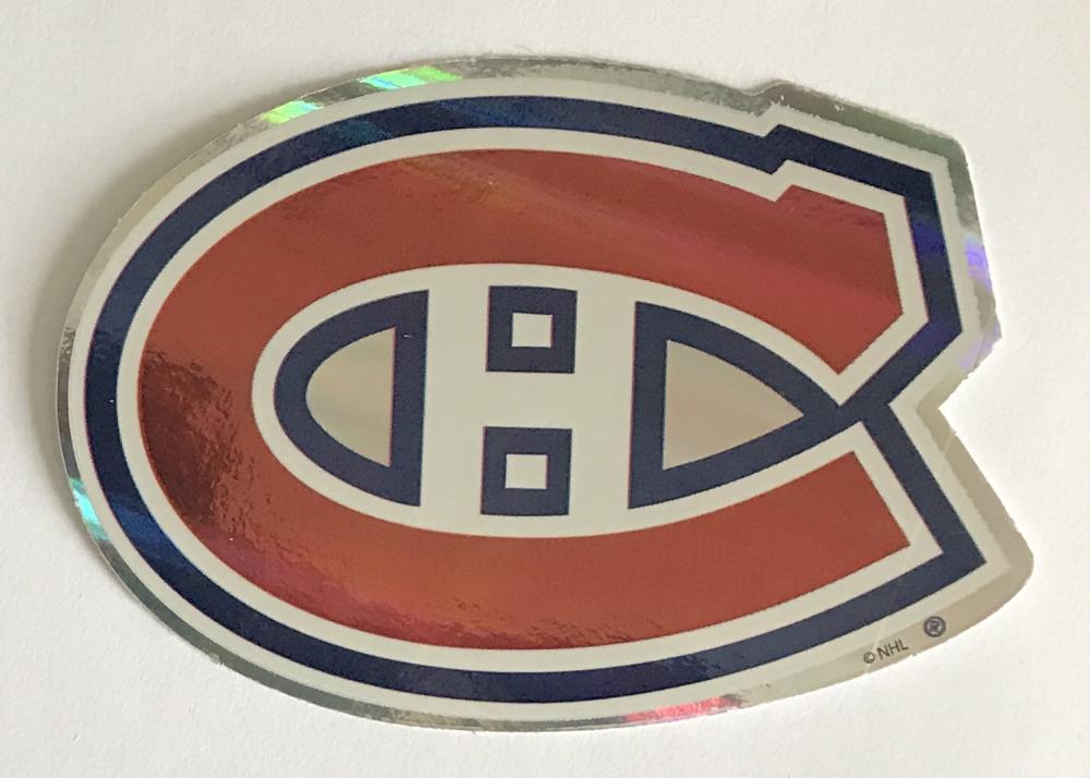 (HCW) Montreal Canadiens Prismatic Coloured Decal Sticker 4"x3" NHL Licensed Image 1