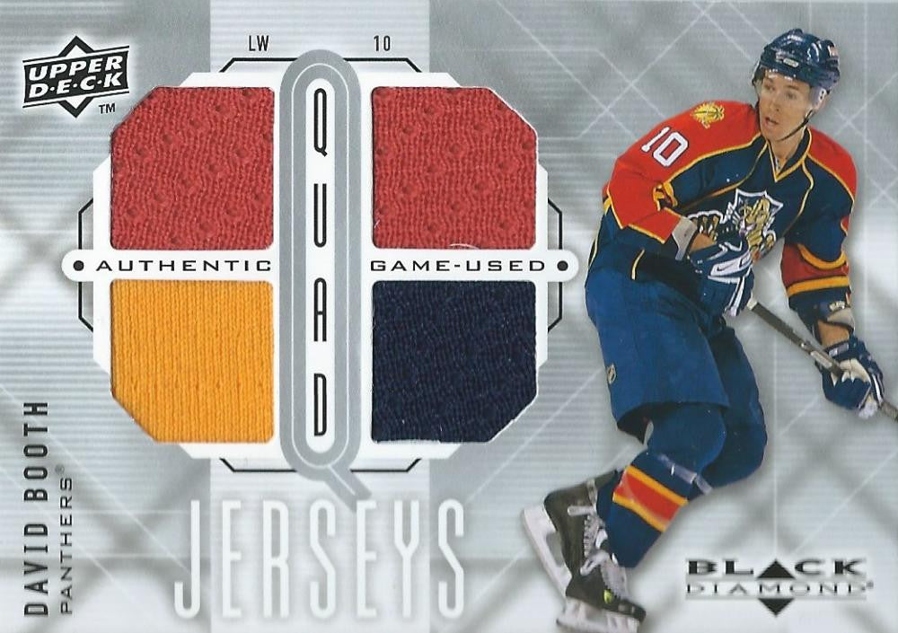 2009-10 Upper Deck Black Diamond Jerseys Quad #QJDB David Booth NHL 03006