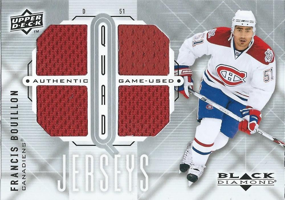 2009-10 Upper Deck Black Diamond Jerseys Quad #QJFB Francis Bouillon 03008