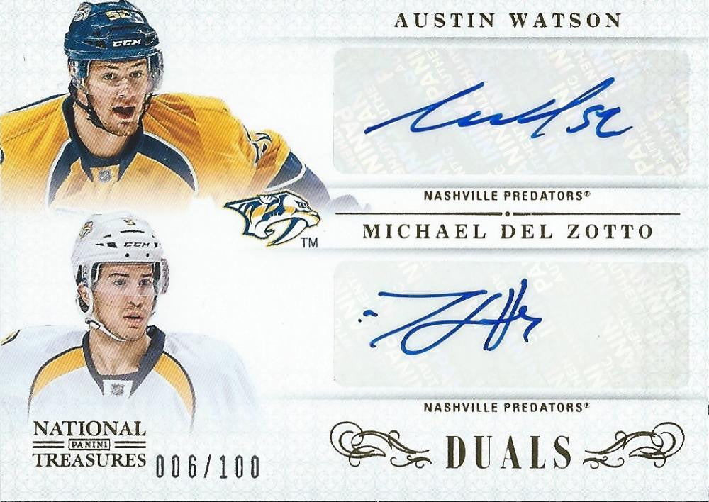 (HCW) 2013-14 National Treasures Dual WATSON / DEL ZOTTO 6/100 Auto 03035