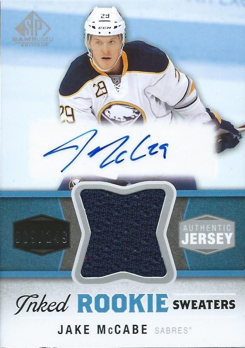 2014-15 SP Game Used Inked Rookie Sweaters 69/149 Jake McCabe NHL 02994 Image 1