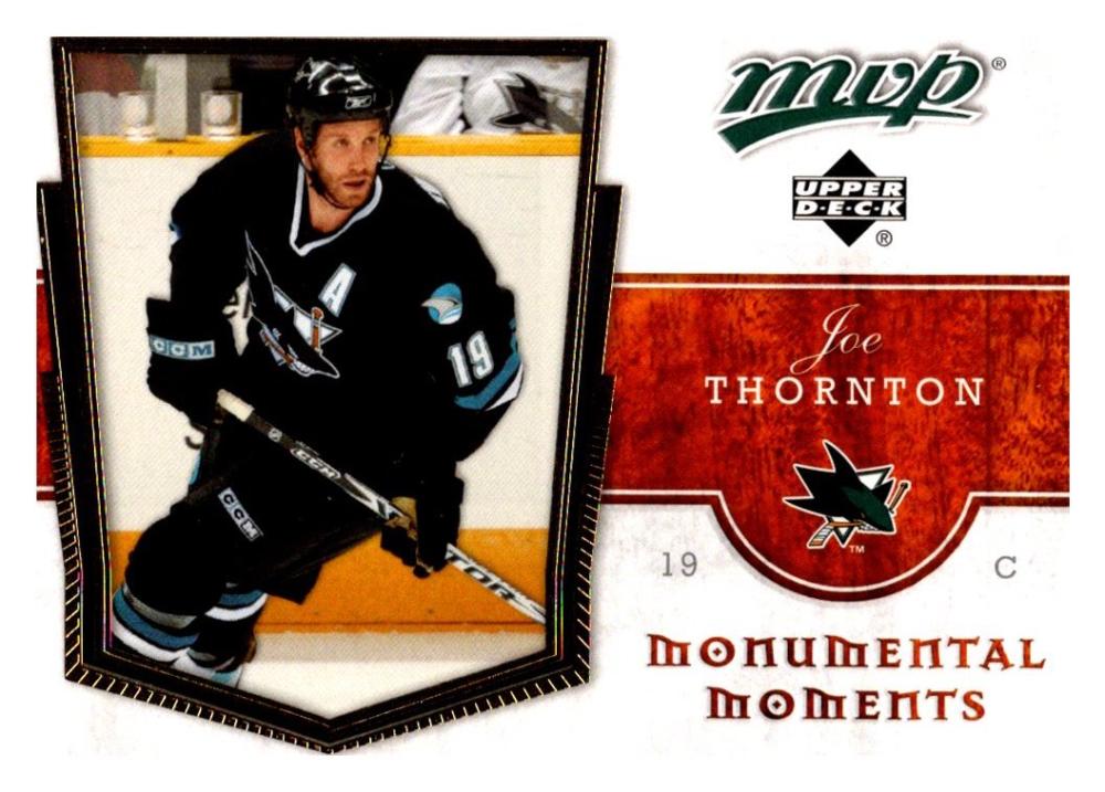 (HCW) 2007-08 Upper Deck MVP Monumental Moments #MM8 Joe Thornton 03047 Image 1