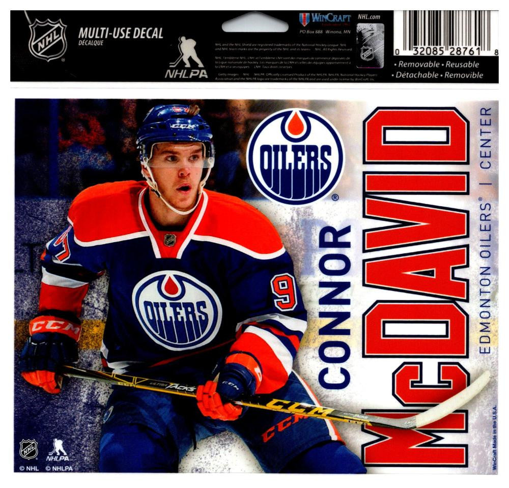 Connor McDavid Edm Oilers Multi-Use Coloured Decal Sticker 5"x6" Licensed