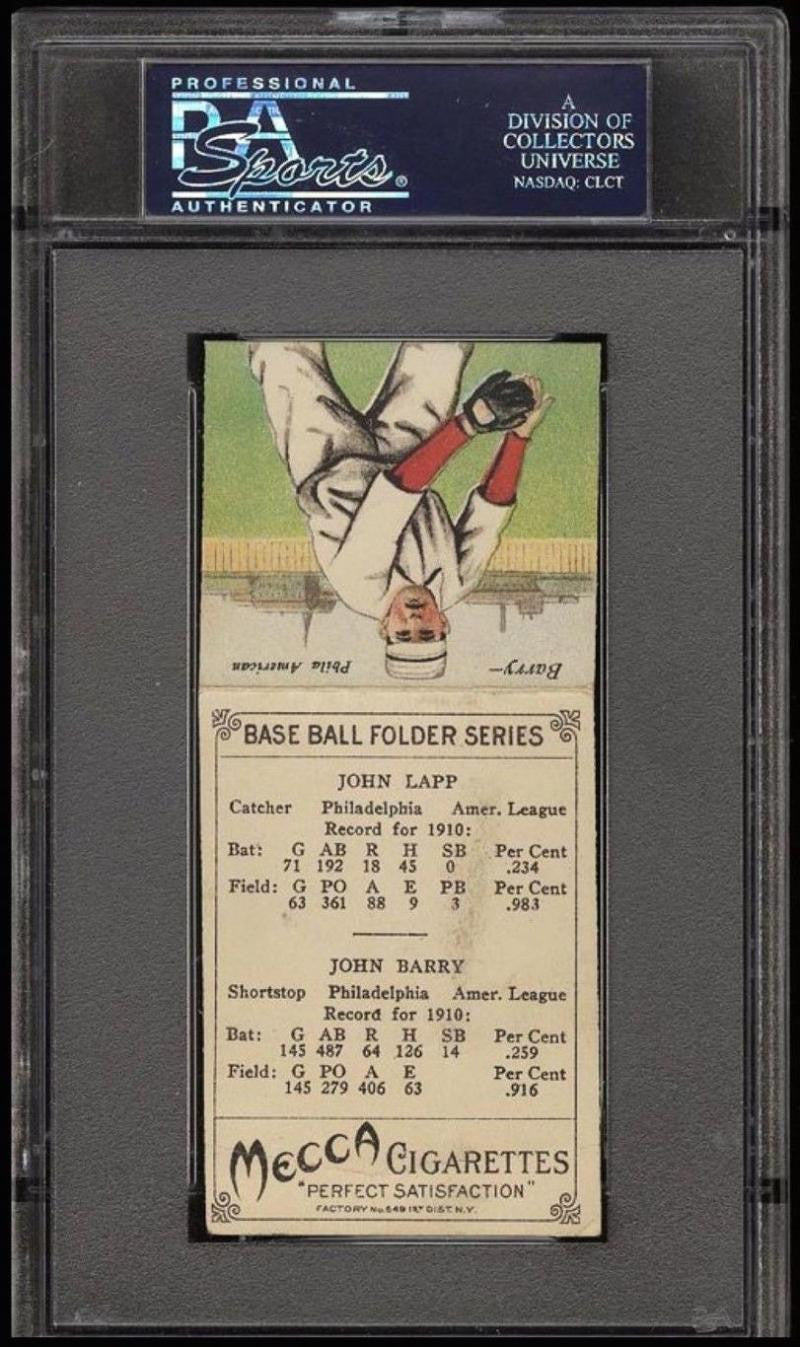 1911 T201 Mecca Double Folders JACK LAPP / JACK BARRY PSA 3