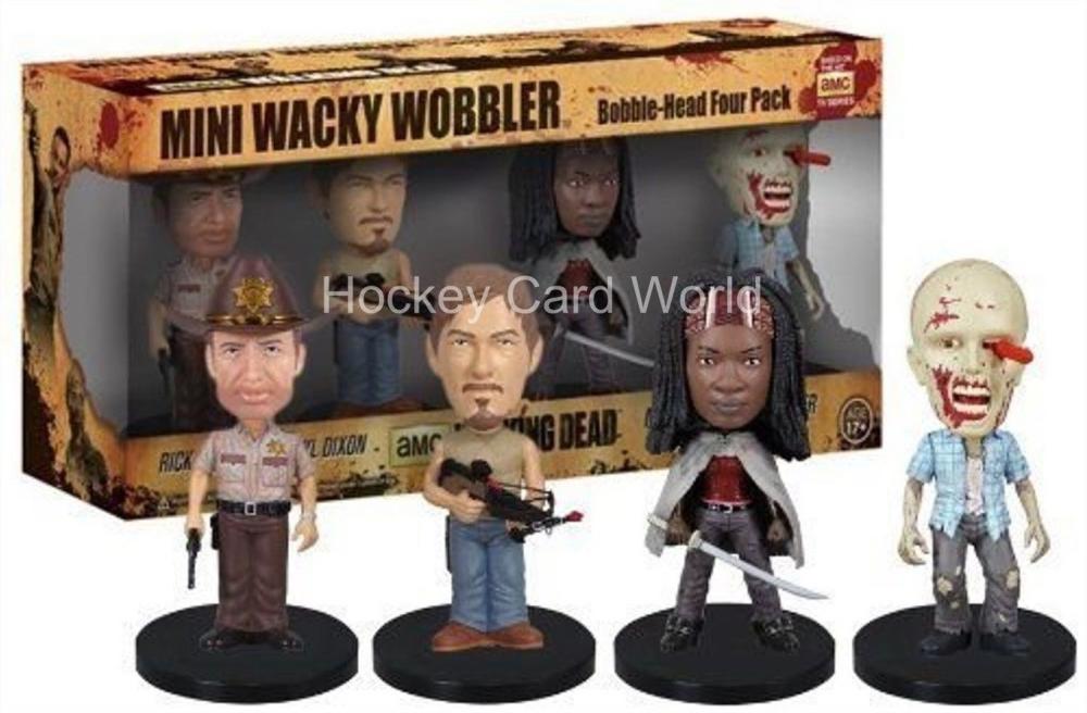 AMC The walking Dead Set of 4 MINI 3" Wobbler Bobble Heads LIMITED EDITION Image 1