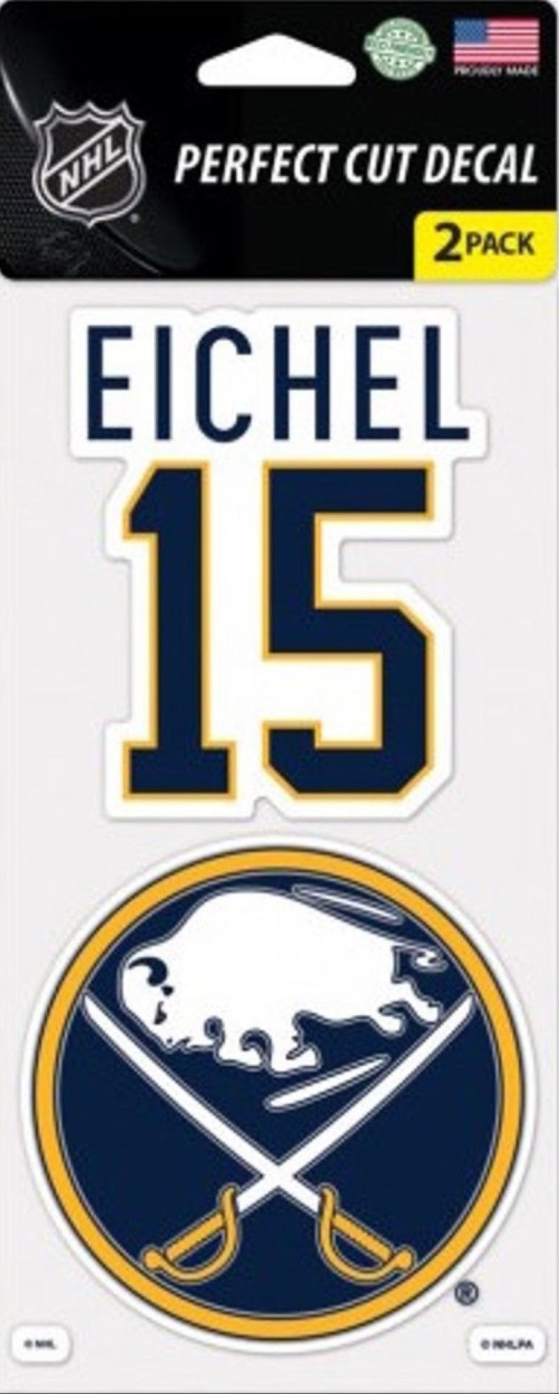 Buffalo Sabres Jack Eichel Perfect Cut Decal/Sticker Set of 2 NHL 4x4 Image 1