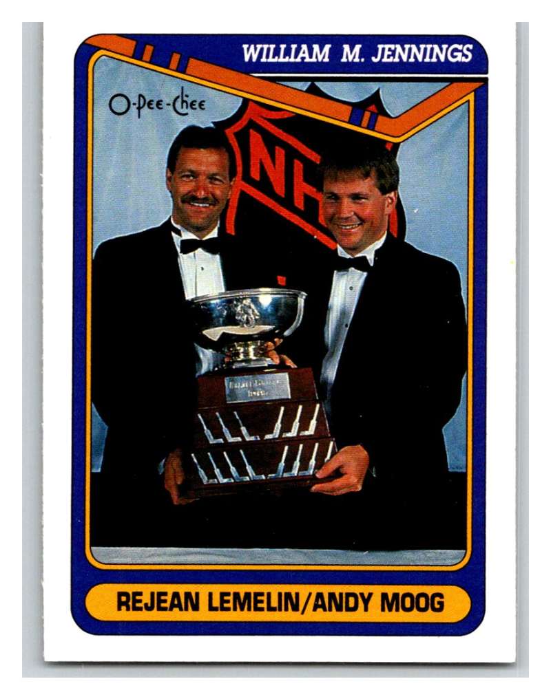 1990-91 O-Pee-Chee #486 Rejean Lemelin/Andy Moog Mint Image 1