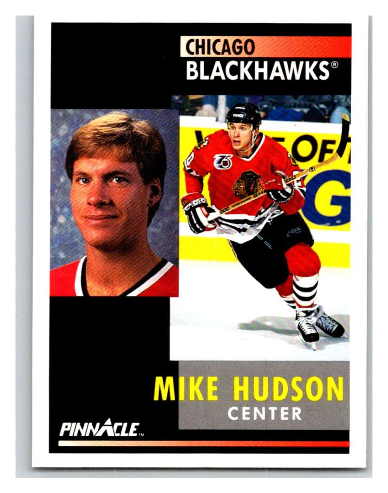 1991-92 Pinnacle #38 Mike Hudson Blackhawks Image 1
