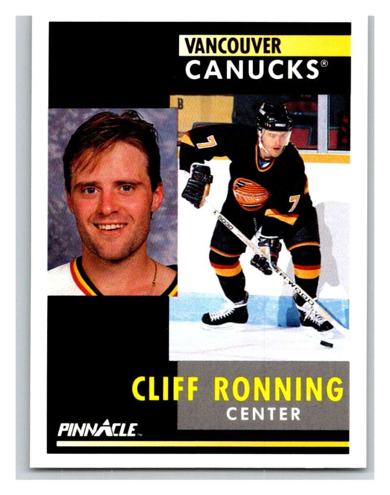 1991-92 Pinnacle #106 Cliff Ronning Canucks Image 1