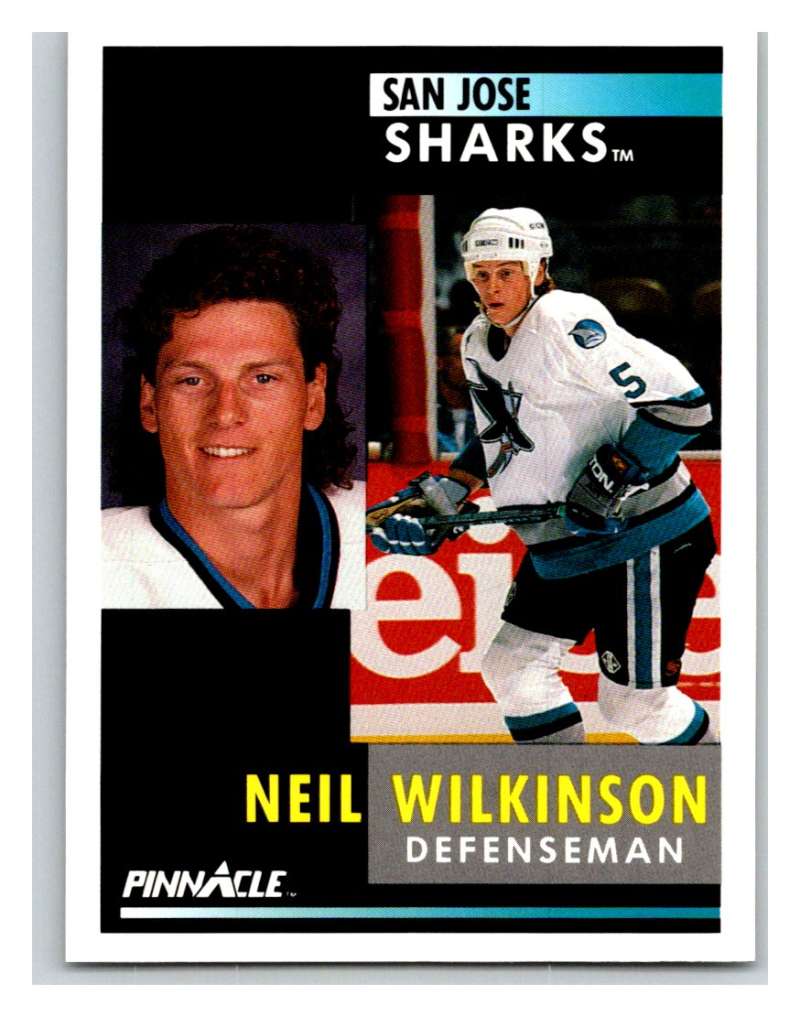 1991-92 Pinnacle #108 Neil Wilkinson Sharks Image 1