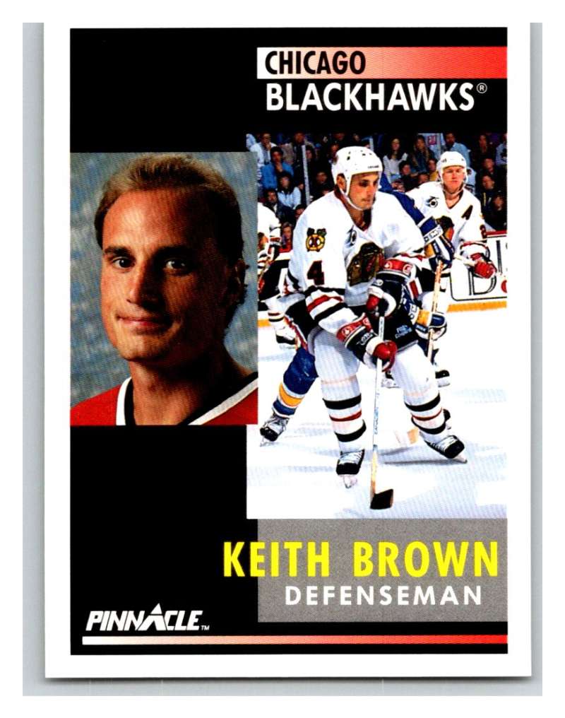 1991-92 Pinnacle #154 Keith Brown Blackhawks Image 1