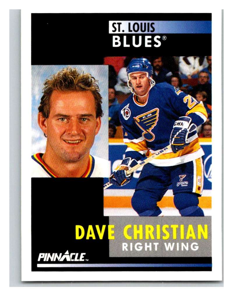 1991-92 Pinnacle #244 Dave Christian Blues Image 1