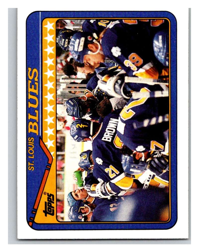 1990-91 Topps #220 Blues Team Mint Image 1