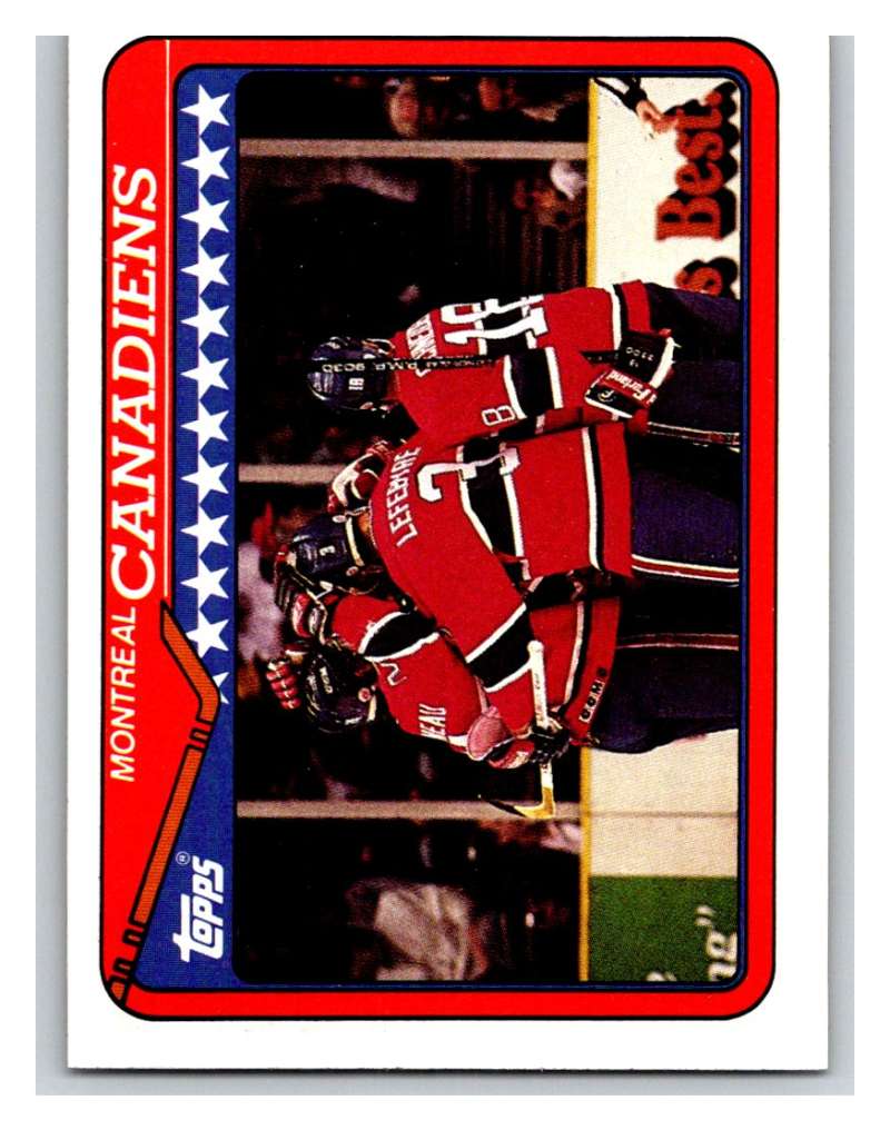 1990-91 Topps #346 Canadiens Team Mint Image 1