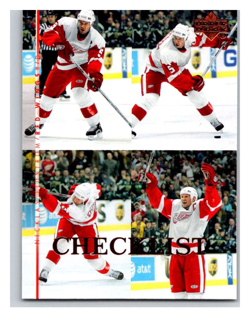 2007-08 Upper Deck #199 Nicklas Lidstrom Red Wings Check List Image 1