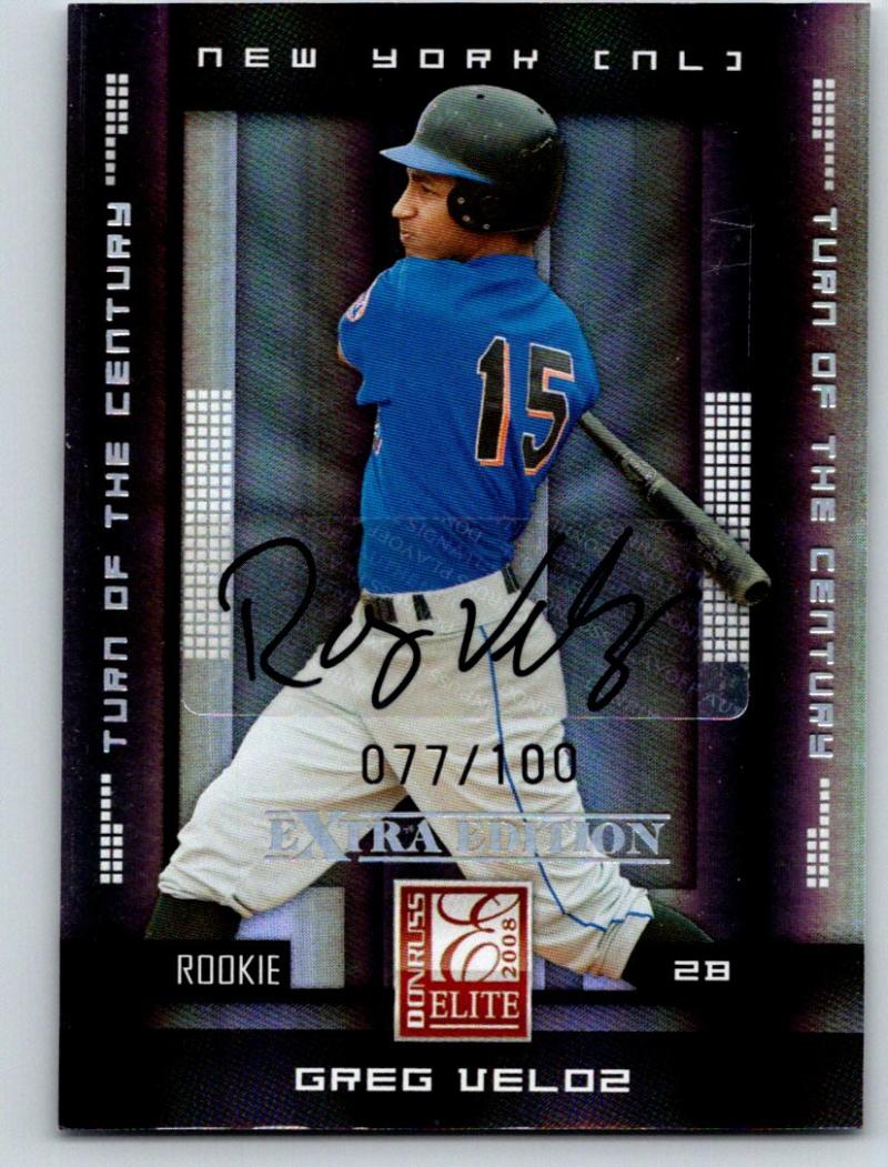 2008 Donruss Elite Extra Edition Signature Greg Veloz Auto 77/100 03518 Image 1