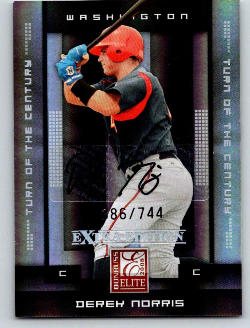 2008 Donruss Elite Extra Edition Signature Auto Derek Norris 386/744 03526 Image 1