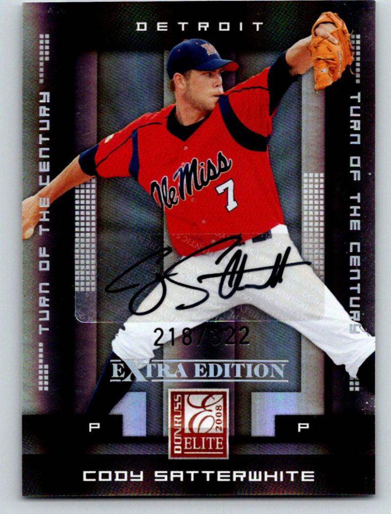 2008 Donruss Elite Extra Edition Signature Auto Cody Satterwhite 218/322 03527 Image 1