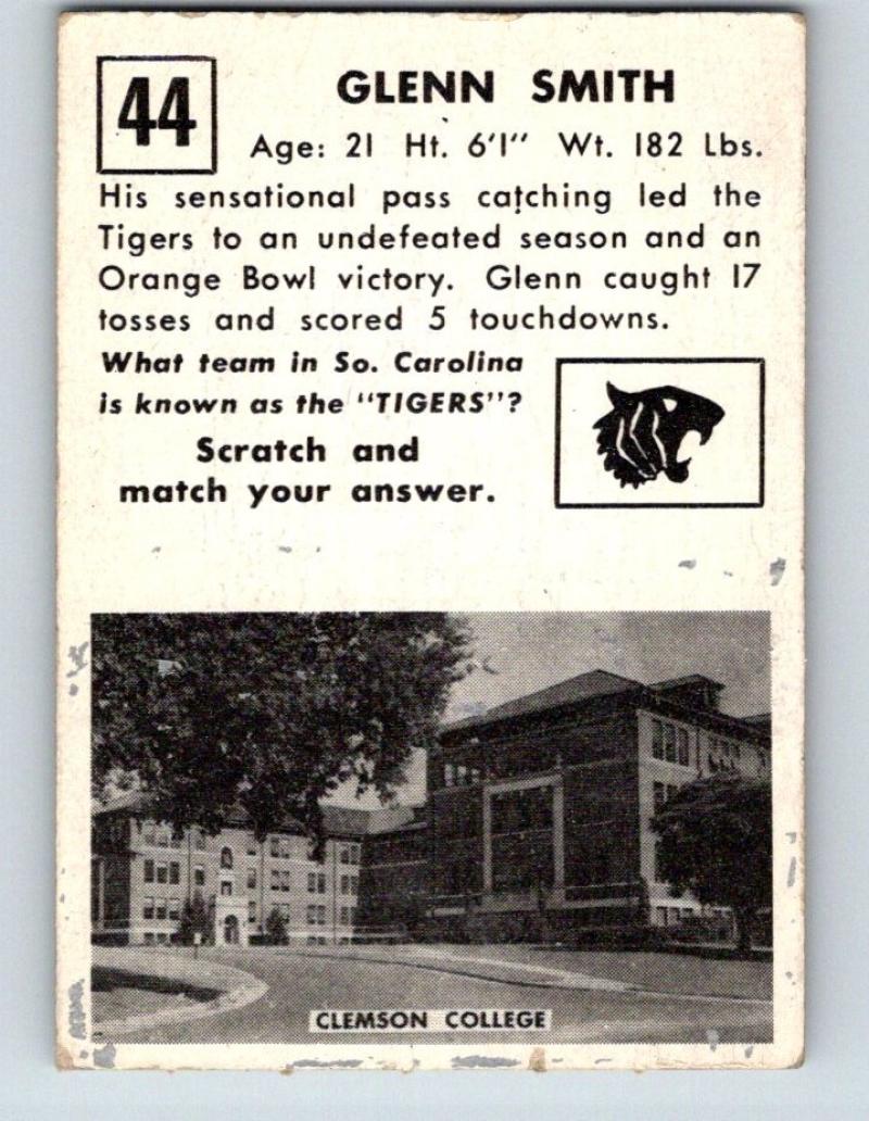 1951 Topps Magic #44 Glenn Smith Football NFL Vintage Card 03762 Image 2