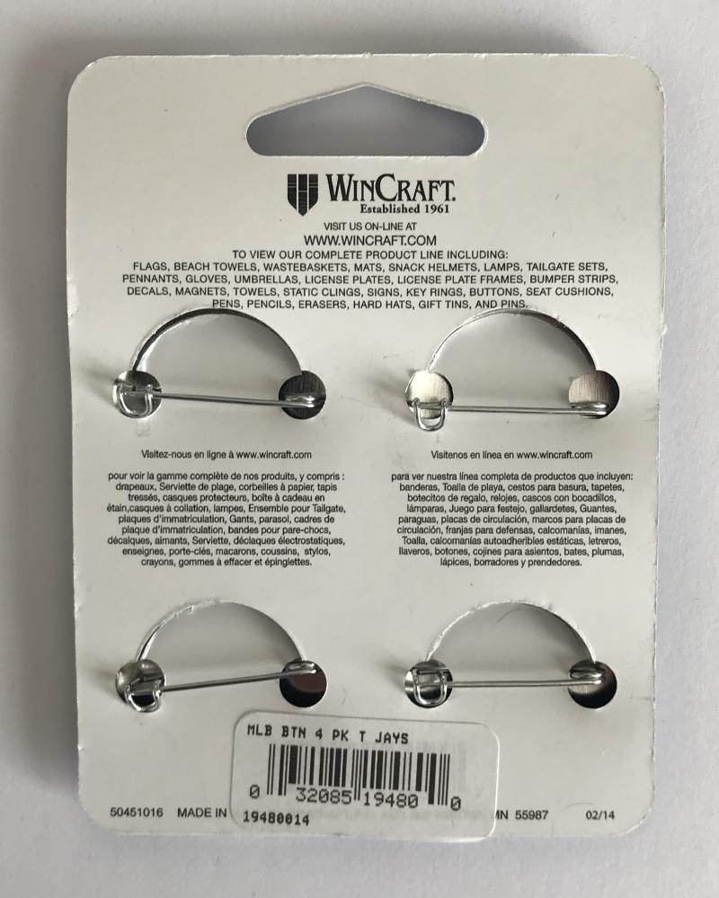 Toronto Blue Jays Wincraft Button 4 Pack 1.25" Round Licensed Image 2