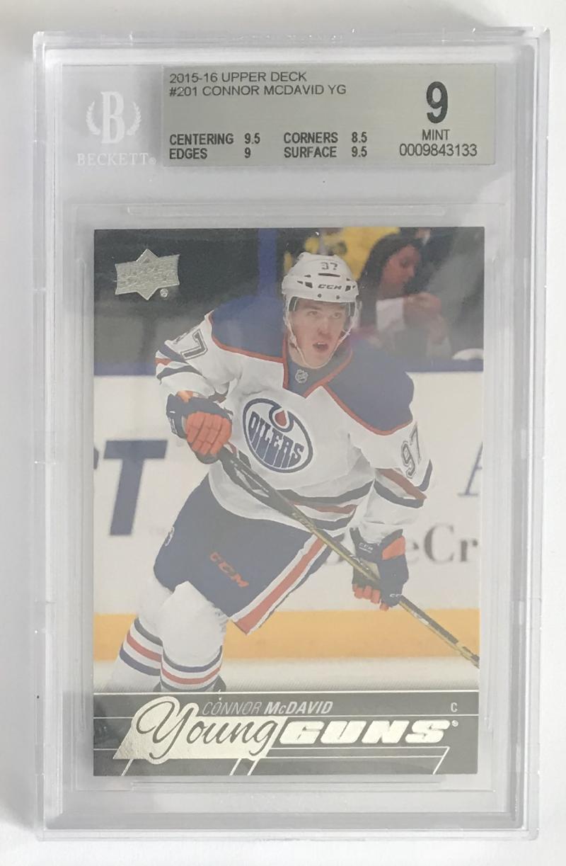 2015-16 Upper Deck CONNOR McDAVID Young Guns BGS 9 Rookie RC Mint -3133