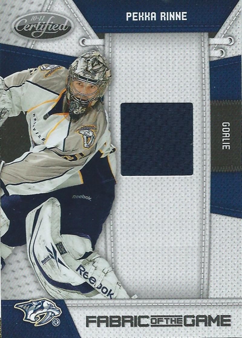 2010-11 Panini Certified Fabric of the Game Pekka Rinne 8/250 Jersey 04180