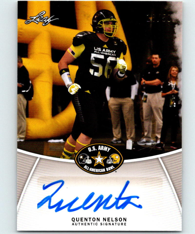 2014 Leaf US Army All-American Bowl #BA-QN1 Quenton Nelson 10/50 Auto 04191