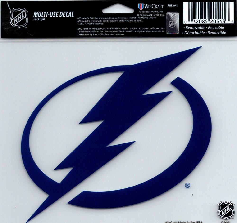 Tampa Bay Lightning Multi-Use Decal Sticker 5"x6" NHL Clear Back Image 1