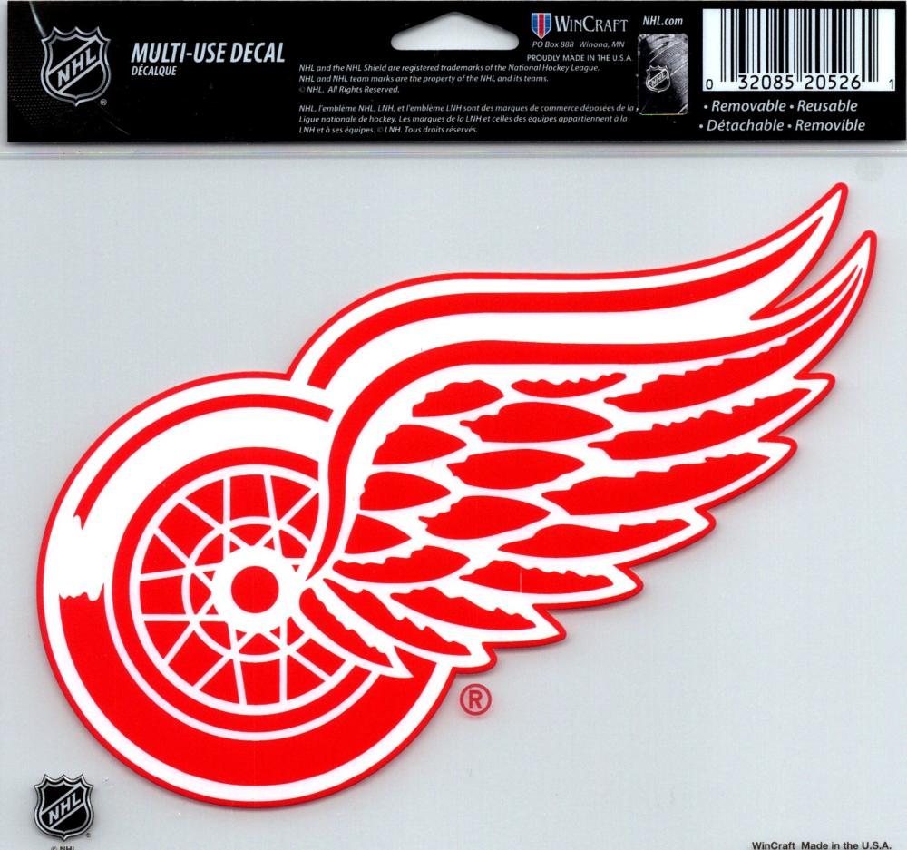 Detroit Red Wings Multi-Use Decal Sticker 5"x6" NHL Clear Back Image 1