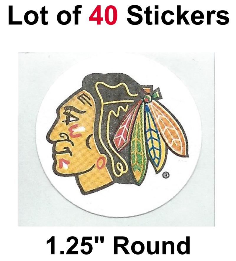 Chicago Blackhawks Lot of 40 Logo Stickers - 1.25" Round x 40