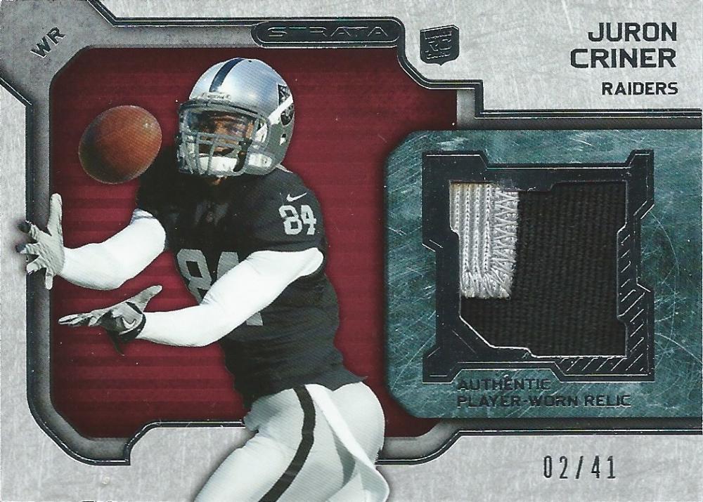 2012 Topps Strata Rookie Relics Red Patch #RR-JC Juron Criner 2/41 04210 Image 1