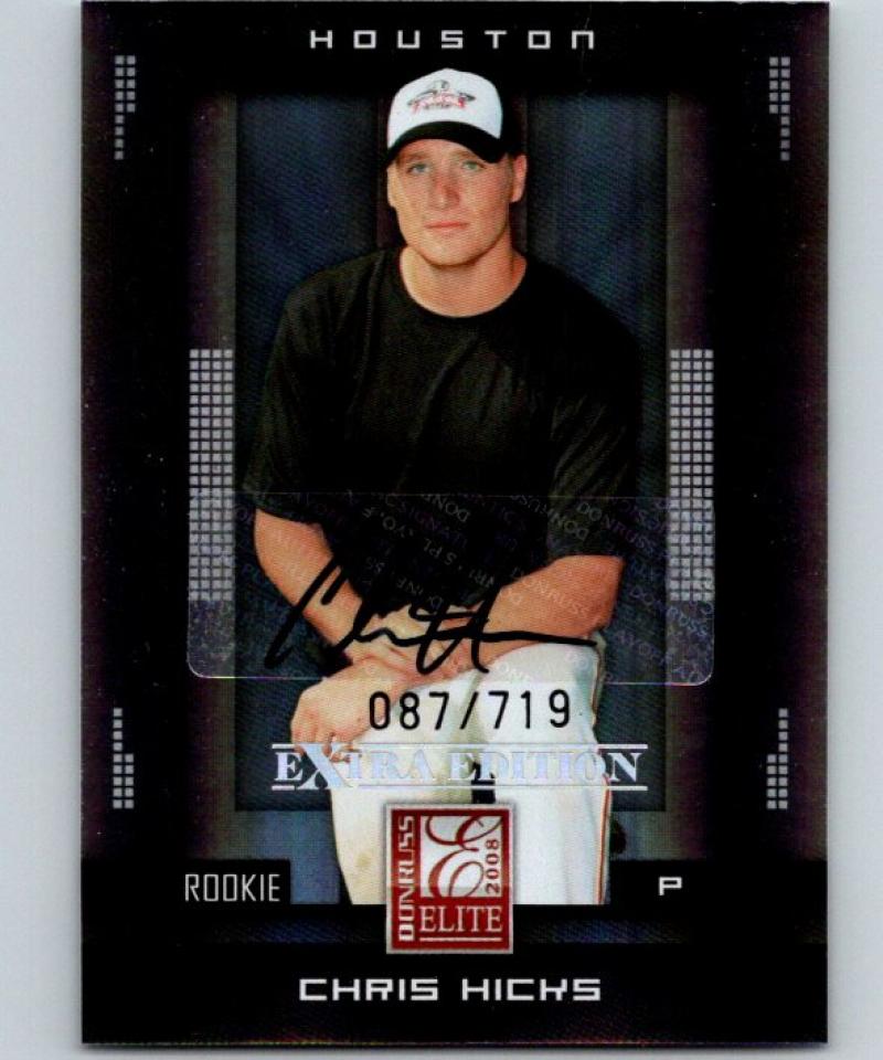 2008 Donruss Elite Extra Edition Chris Hicks Auto 87/719 MLB 04252 Image 1