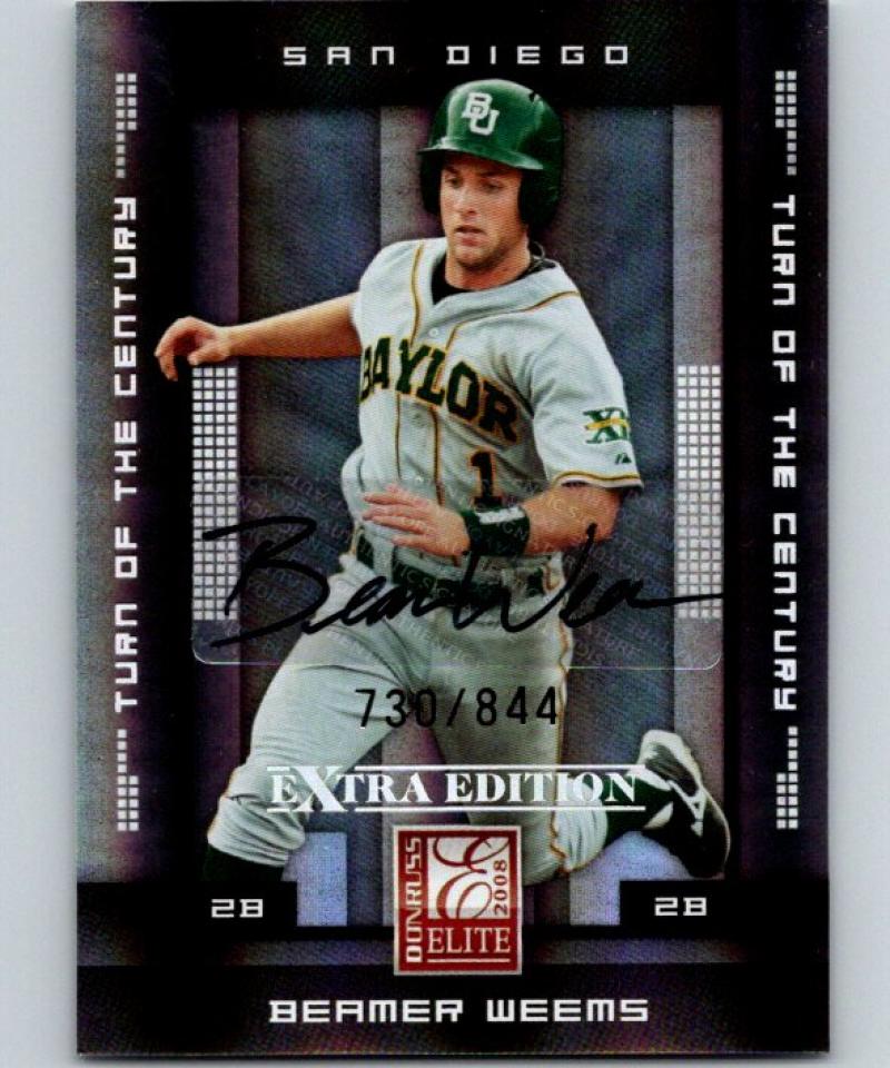 2008 Donruss Elite Signature Turn Century Beamer Weems 730/844 Auto 04254 Image 1