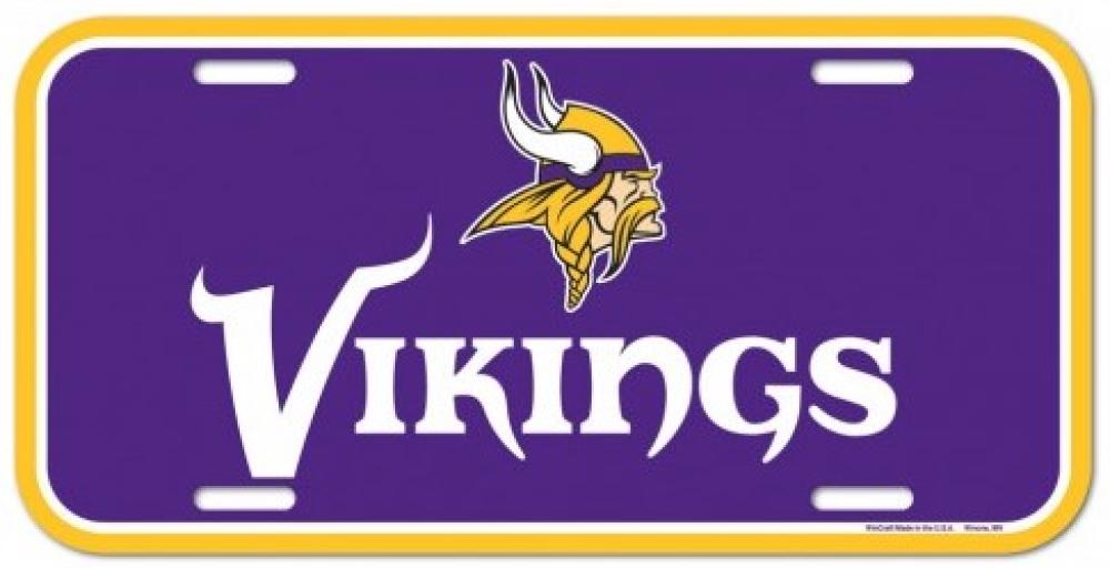 Minnesota Vikings Durable Plastic Wincraft License Plate NFL 6"x12"