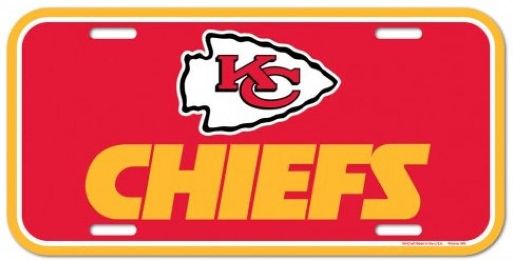 Kansas City Chiefs Durable Plastic Wincraft License Plate NFL 6"x12"