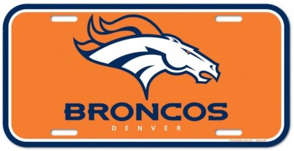 Denver Broncos Durable Plastic Wincraft License Plate NFL 6"x12"