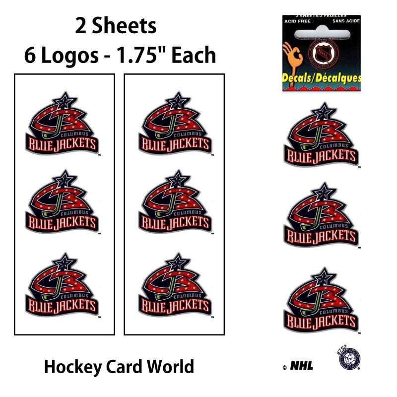 Columbus Blue Jackets 1.75" Logo Stickers Decal (Pack of 2 Sheets)