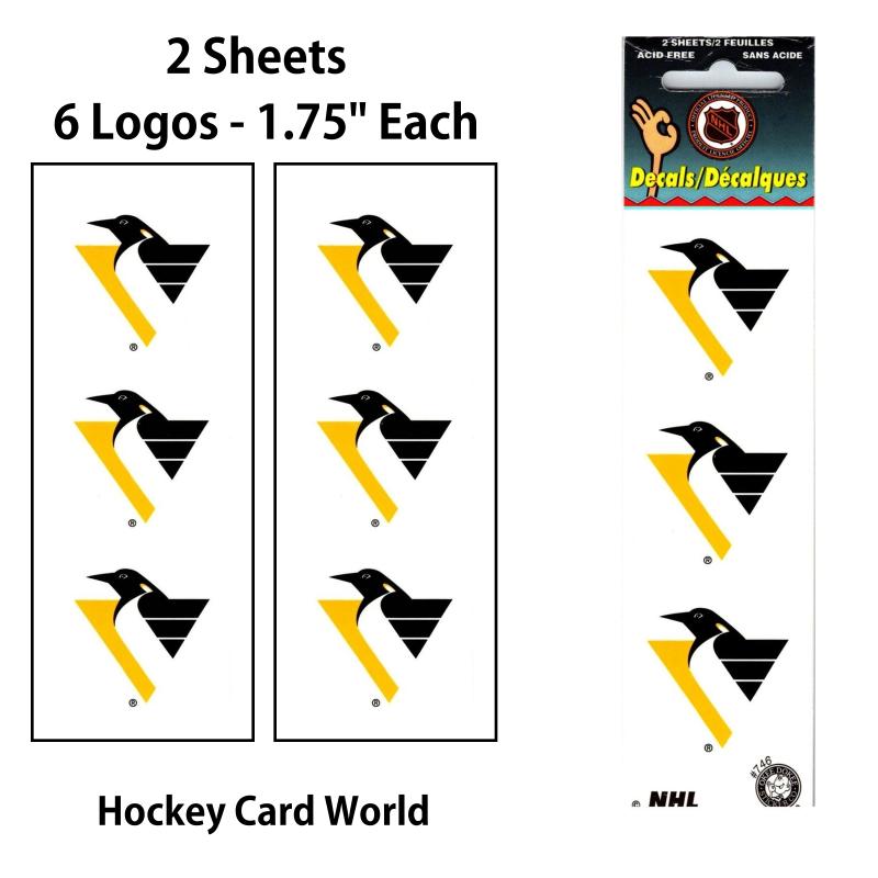 Pittsburgh Penguins 1.75" Logo Stickers Decal (Pack of 2 Sheets)