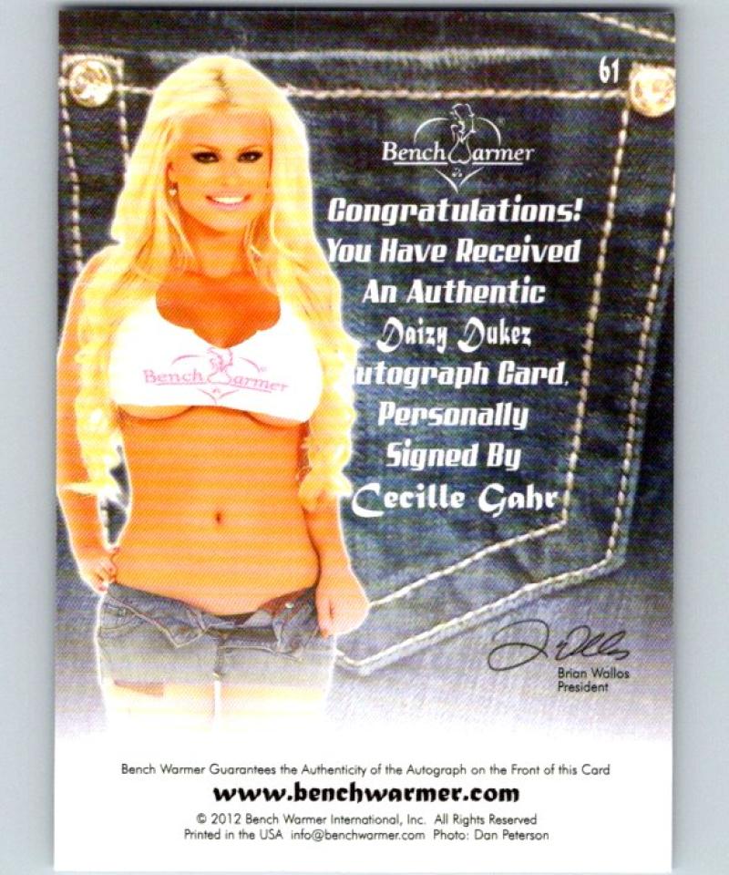 (HCW) 2011 Bench Warmer Daizy Dukez Cecille Gahr Autograph 04293