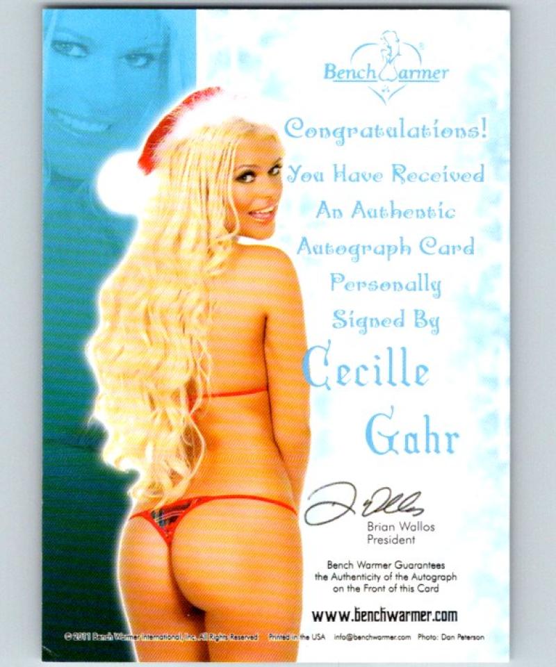 (HCW) 2011 Bench Warmer Happy Holidays Cecille Gahr Autograph 04303