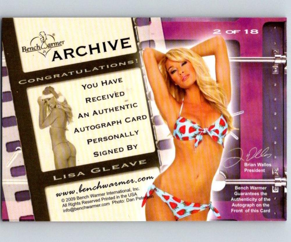 (HCW) 2009 Bench Warmer Archive Lisa Gleave Autograph 04317