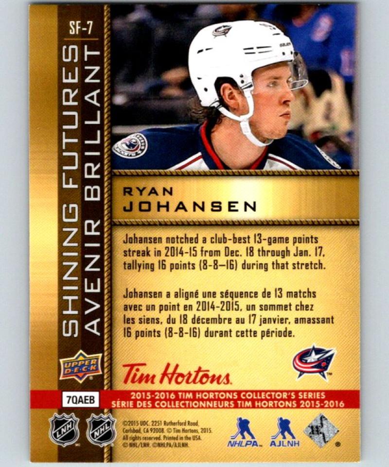 2015-16 Upper Deck Tim Hortons Shining Futures Ryan Johansen 04336 Image 2