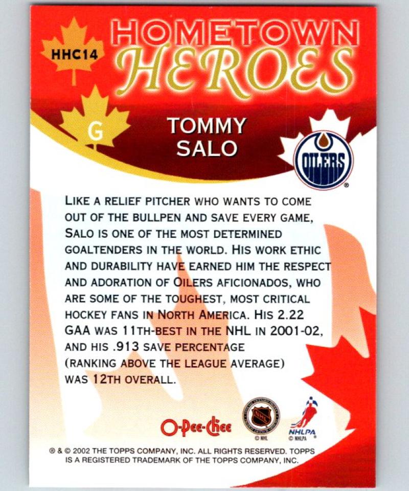 2002-03 Topps O-Pee-Chee Hometown Heroes Tommy Salo NHL 04339