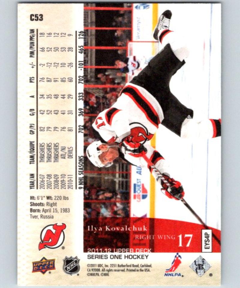 2011-12 Upper Deck Canvas #C53 Ilya Kovalchuk NM-MT Hockey NHL NJ Devils 04342