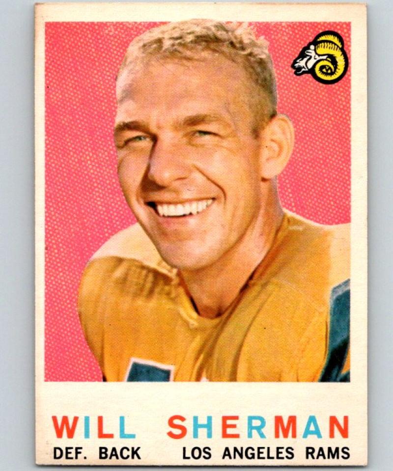 1959 Topps #127 Will Sherman Football NFL LA Rams Vintage 04377 Image 1