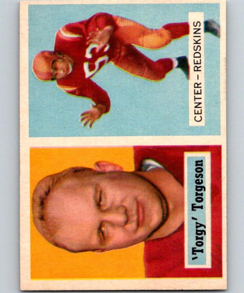 1957 Topps #12 Lavern Torgeson Football NFL RC Rookie Redskins Vintage 04389 Image 1