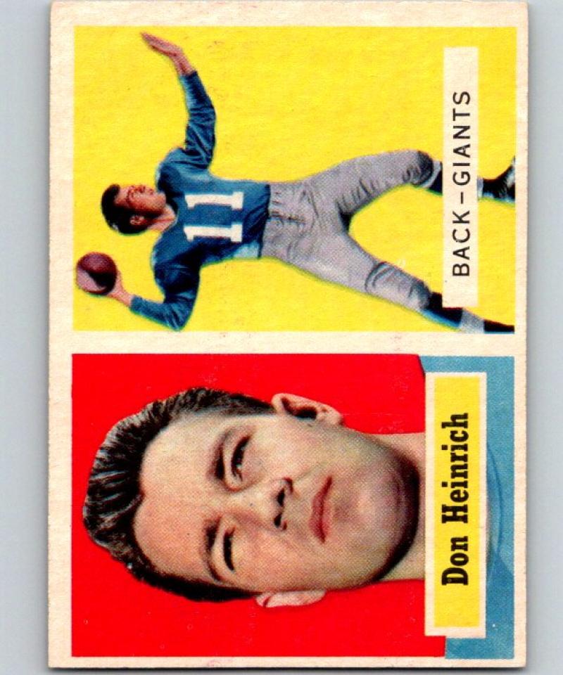 1957 Topps #47 Don Heinrich Football NFL NY Giants Vintage 04397 Image 1