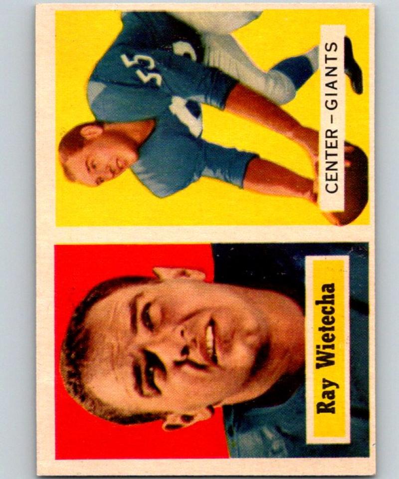 1957 Topps #122 Ray Wietecha DP Football NFL NY Giants Vintage 04406 Image 1
