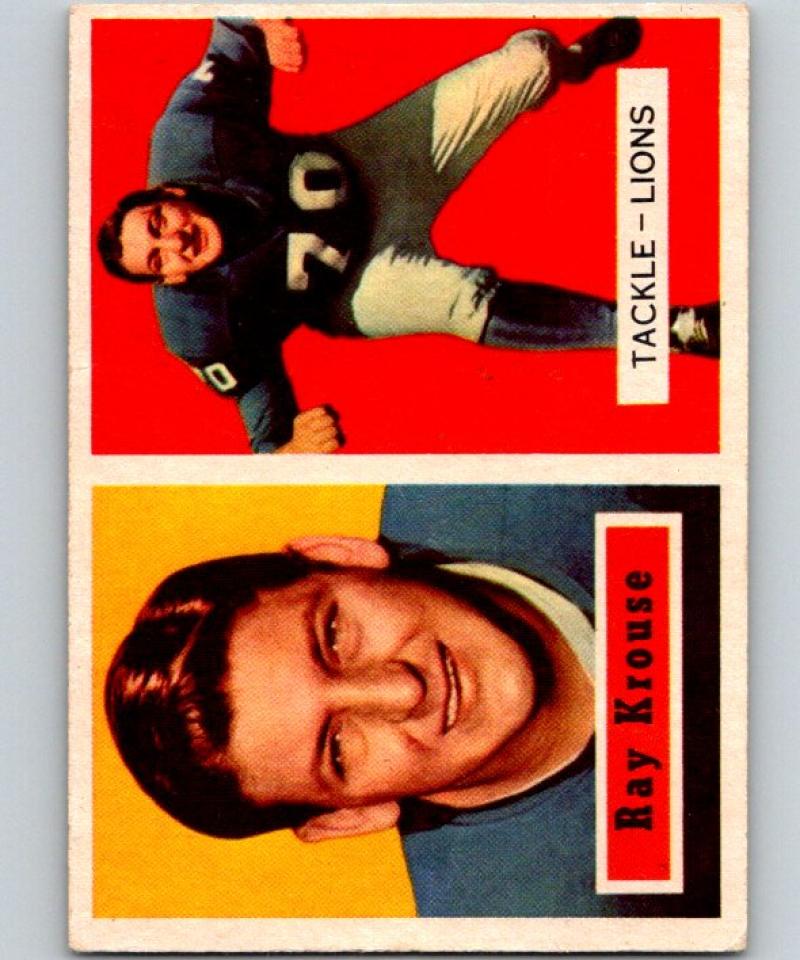 1957 Topps #141 Ray Krouse Football NFL Lions Vintage 04408