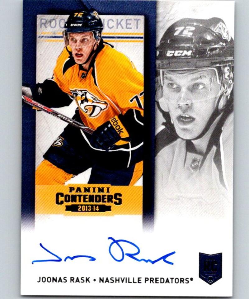 2013-14 Playoff Contenders Rookie Ticket Signatures #159 Joonas Rask 04418 Image 1